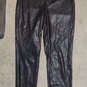 J. Crew Black Leather-Style Pants